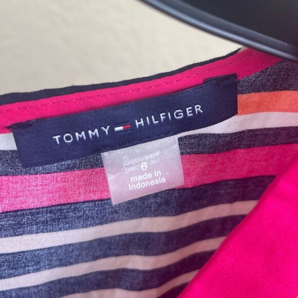Tommy Hilfiger striped fit and flare cotton dress with belt size 6 Small - Picture 5 of 11